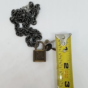 GASOLINE GLAMOUR Accessories - Dirty brass lock and keys necklace new GASOLINE GLAMOUR Accessories - Dirty brass lock and keys necklace new